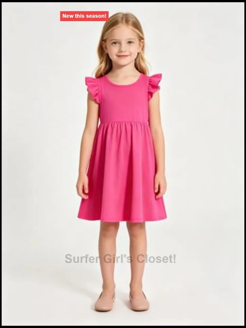 Girls 3-Pack Floral Dresses Short Sleeve A-Line Smocked Back